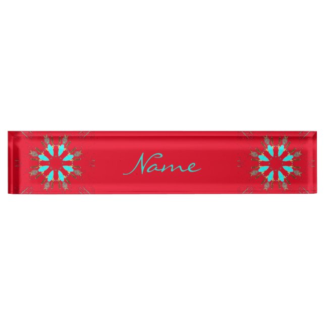 Arrowhead Feathers Pow-wow Desk Name Plate (Front)