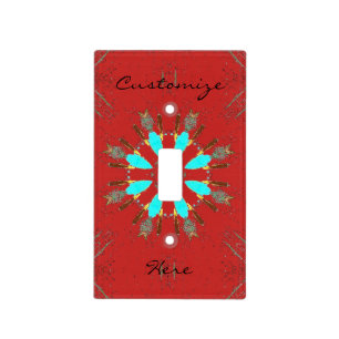 Arrowhead Feathers Pow-wow Pattern Thunder_Cove Light Switch Cover