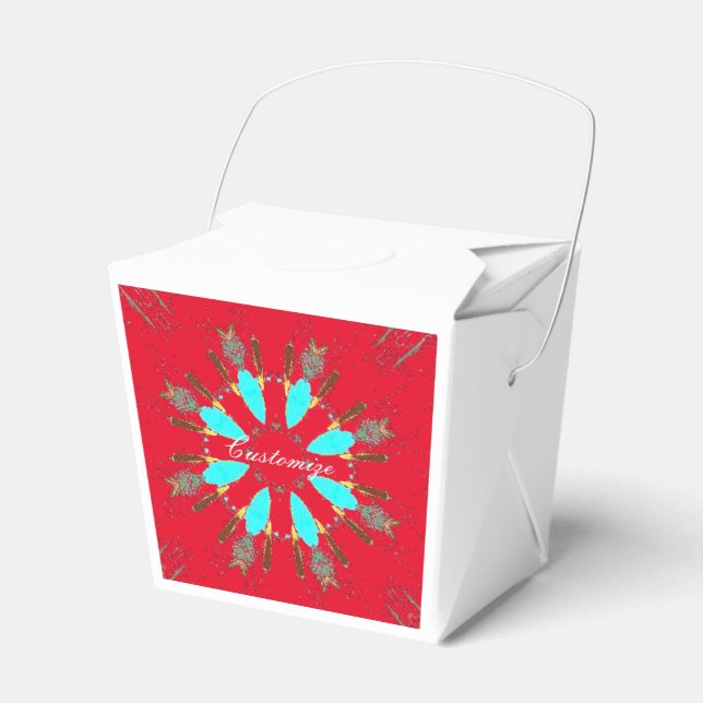 Arrowhead Feathers Pow-wow Thunder_Cove Favor Boxes (Front Side)