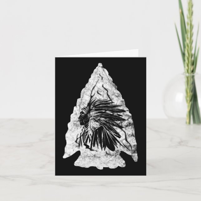 Arrowhead Hunter Indian Chief Relic Hunting Native Card (Front)