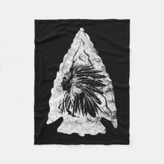 Arrowhead Hunter Indian Chief Relic Hunting Native Fleece Blanket