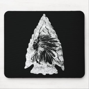 Arrowhead Hunter Indian Chief Relic Hunting Native Mouse Pad