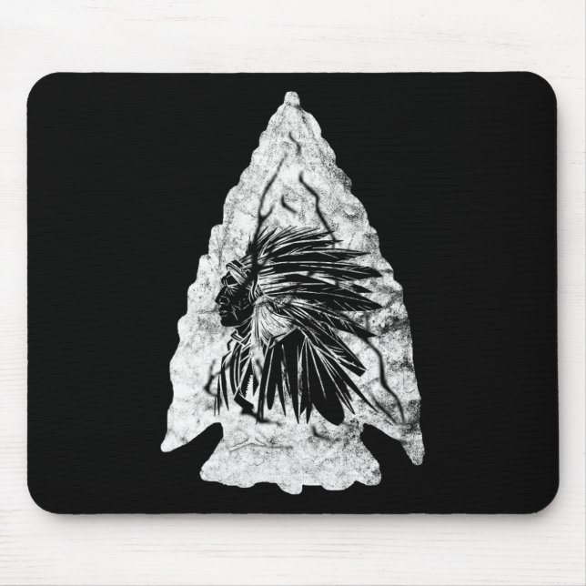 Arrowhead Hunter Indian Chief Relic Hunting Native Mouse Pad (Front)