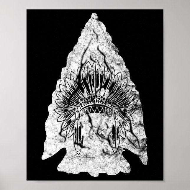 Arrowhead Hunter Native American Arrowhead Hunting Poster (Front)