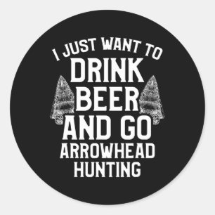 Arrowhead Hunting Collector Drink Beer Artifacts H Classic Round Sticker