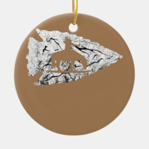 Arrowhead Hunting Native American Relic Hunter Ceramic Ornament