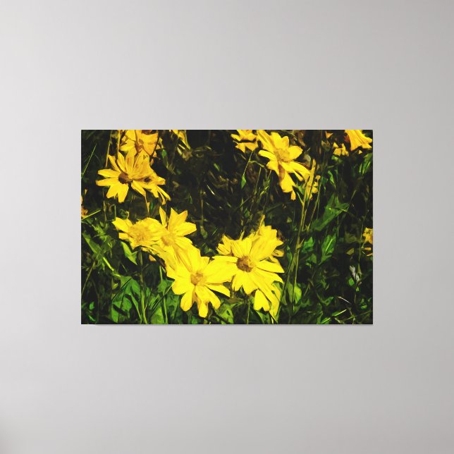 Arrowleaf Balsamroot Yellow Wildflower Abstract Canvas Print (Front)