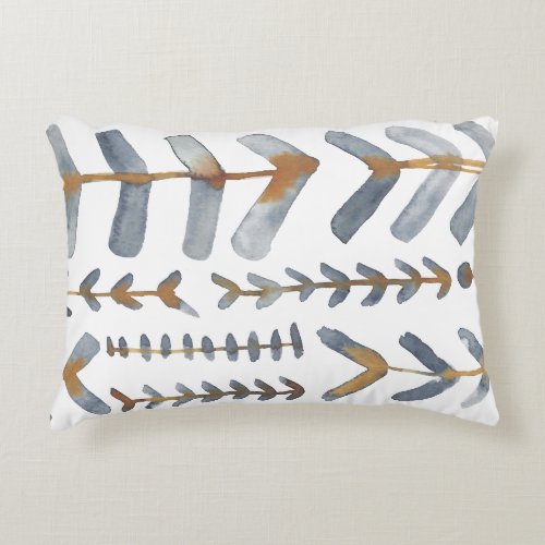 Arrowroot Geometric Watercolor Pattern Indigo Accent Pillow