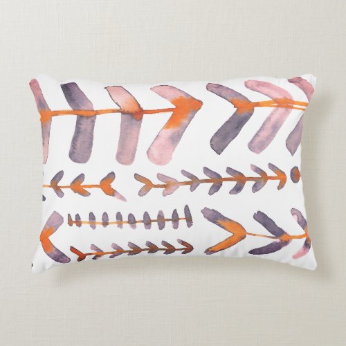 Arrowroot Geometric Watercolor Pattern Purple Pink Accent Pillow