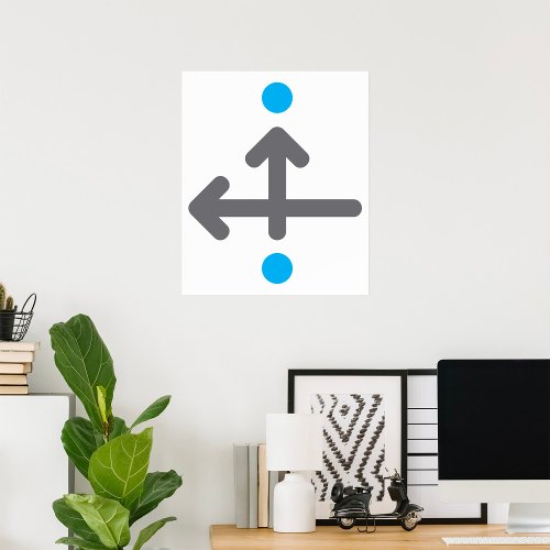 Arrows And Blue Dots Poster