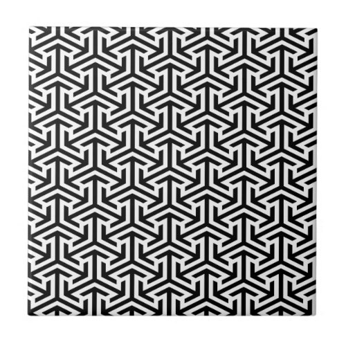 arrows black and white geometrical pattern ceramic tile