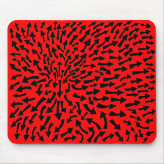 Arrows - Black on Red Mouse Pad