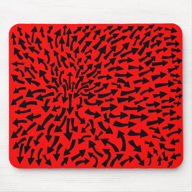 Arrows - Black on Red Mouse Pad (Front)