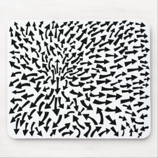 Arrows - Black on White Mouse Pad