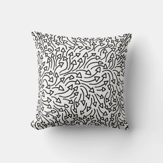 Arrows - Black on White Throw Pillow (Front)