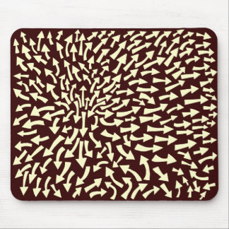 Arrows - Cream on Dark Brown Mouse Pad