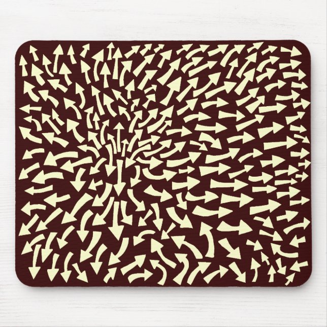 Arrows - Cream on Dark Brown Mouse Pad (Front)