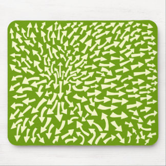 Arrows - Cream on Green 669900 Mouse Pad