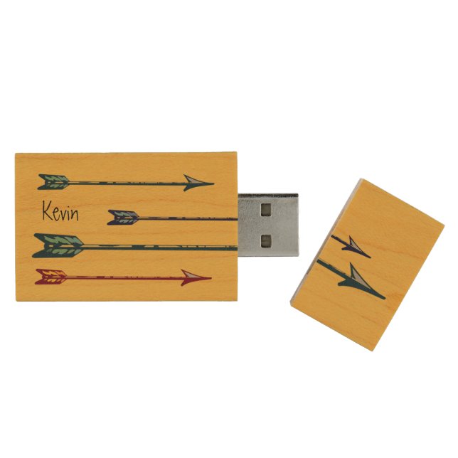 Arrows Custom Wooden USB Drive (Opened)