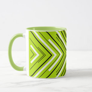 Arrows in Lime Green, Black, and White Mug