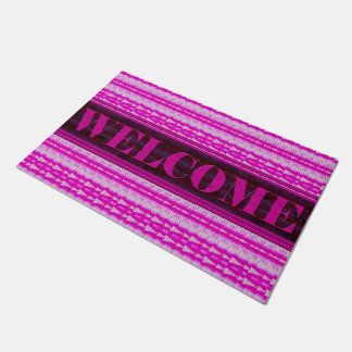 Arrows Inline Pink Welcome Door Mat