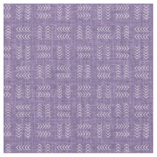 Arrows on Dark Heather Purple Linen Fabric