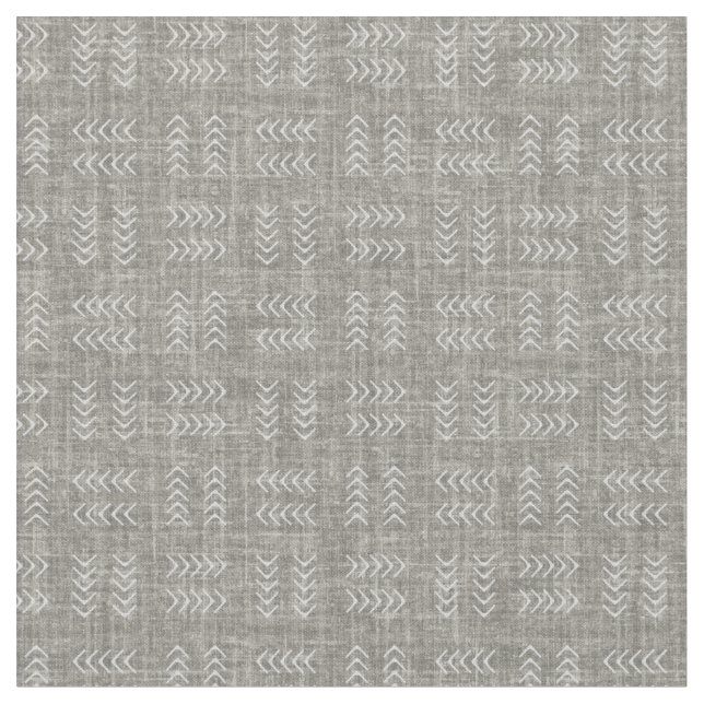 Arrows on Medium Gray Linen Fabric (Close Up)