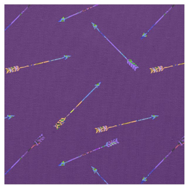 Arrows on Purple | Valentine's Day Fabric (Close Up)