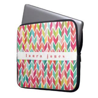 Arrows Pattern Colorful Cutom Personalized Name Laptop Sleeve