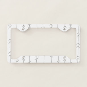 Arrows Pattern: Grey License Plate Frame