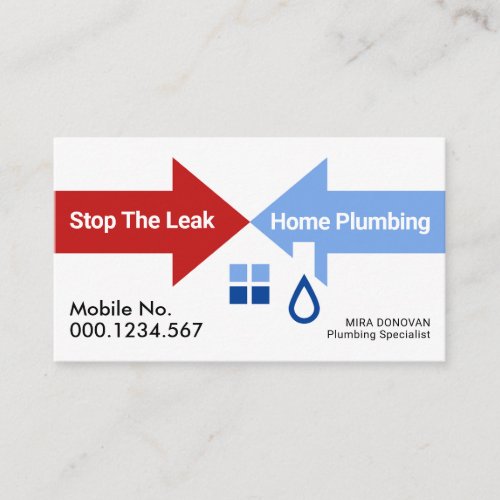 Arrows Rooftop Silhouette Stop The Leak Business Card