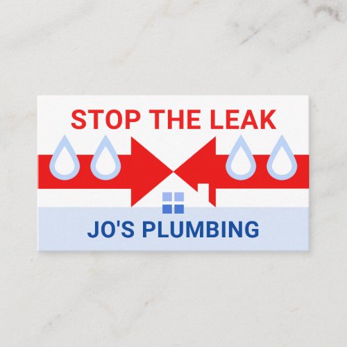 Arrows Rooftop Stop The Leak Plumber Business Card