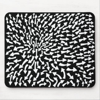 Arrows - White on Black Mouse Pad