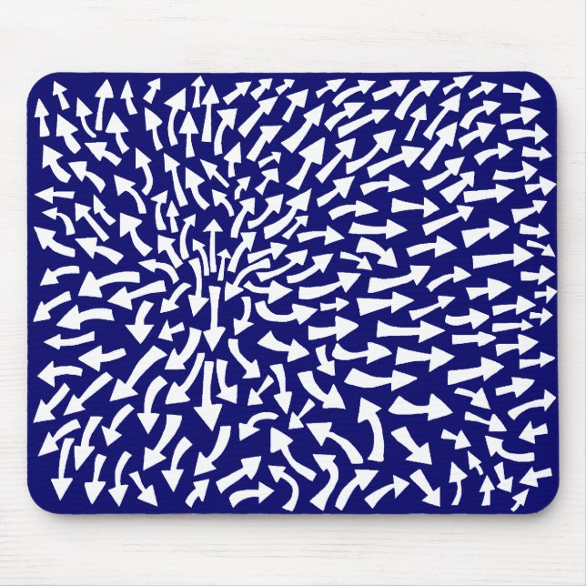 Arrows - White on Dark Blue 000066 Mouse Pad (Front)