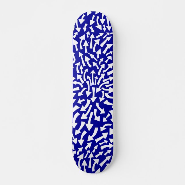 Arrows - White on Dark Blue (70s Flashback) Skateboard Deck (Front)