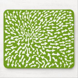 Arrows - White on Green 669900 Mouse Pad