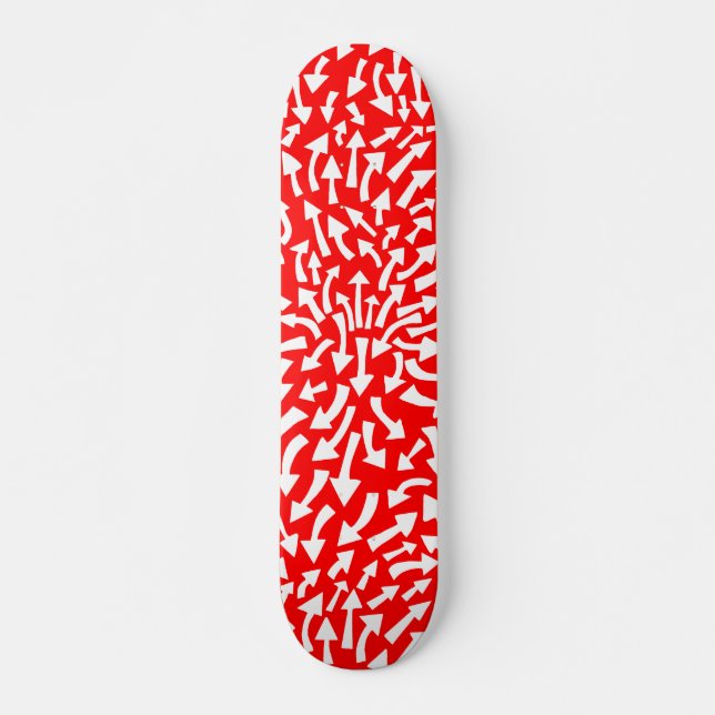 Arrows - White on Red Skateboard Deck (Front)