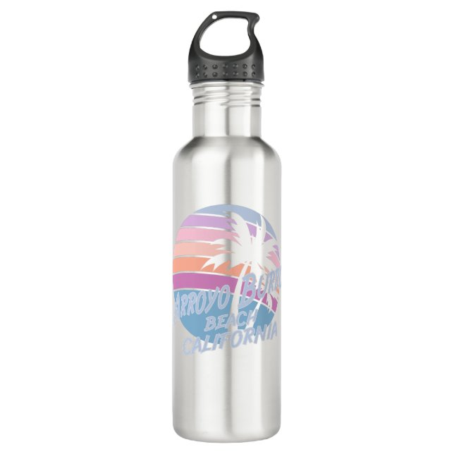 Arroyo Burro Beach California Stainless Steel Water Bottle (Front)
