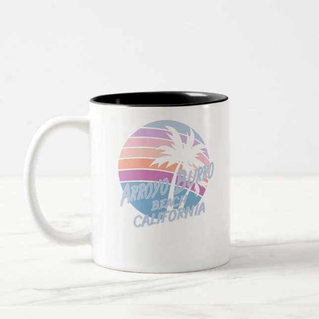 Arroyo Burro Beach California Two-Tone Coffee Mug (Left)