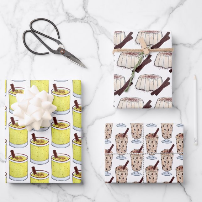 Arroz con Dulce Coquito Tembleque Puerto Rico Wrapping Paper Sheets (Front)