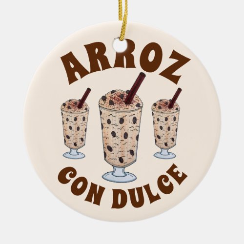 Arroz con Dulce Puerto Rican Coconut Rice Pudding Ceramic Ornament