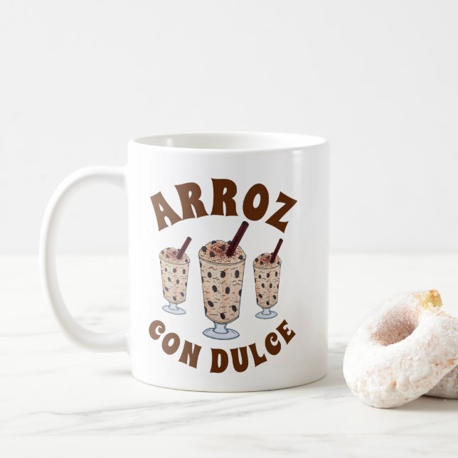 Arroz con Dulce Puerto Rican Coconut Rice Pudding Coffee Mug (With Donut)