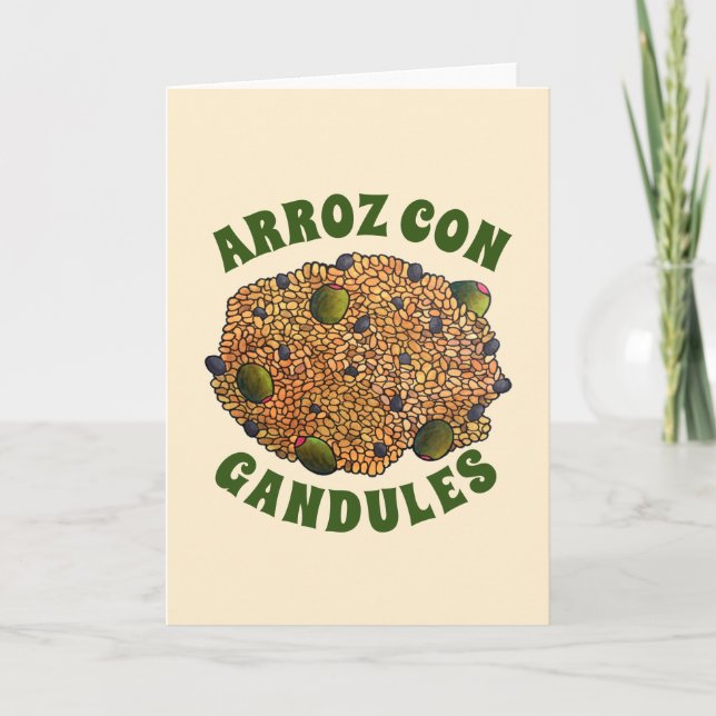 Arroz con Gandules Puerto Rican Food Rice Peas Card (Front)