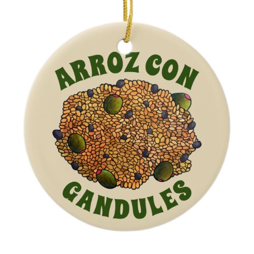 Arroz con Gandules Puerto Rican Food Rice Peas Ceramic Ornament