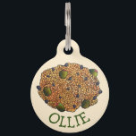 Arroz con Gandules Puerto Rican Food Rice Peas Pet ID Tag<br><div class="desc">Design features an original illustration of arroz con gandules, a Puerto Rican dish of rice and pigeon peas cooked with sofrito and mainly served at Christmastime. Alongside roasted pork, arroz con gandules is the national dish of Puerto Rico. This design is also available on other products. Lots of additional food...</div>