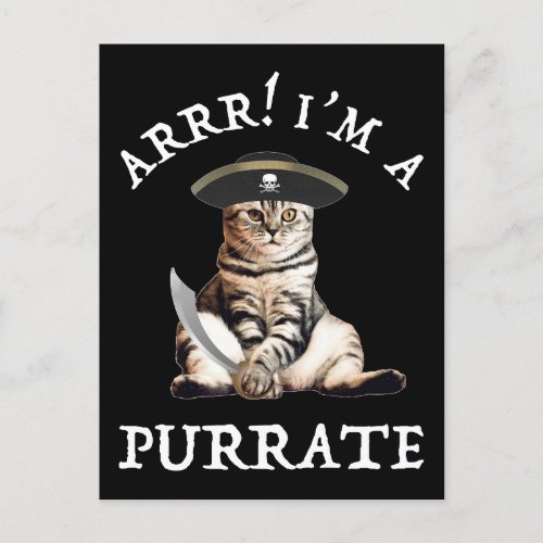 Arrr Im A Purrate Postcard