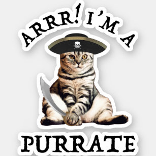 Arrr! I'm A Purrate Sticker