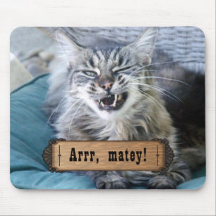 Arrr Matey! Cat Mouse Pad