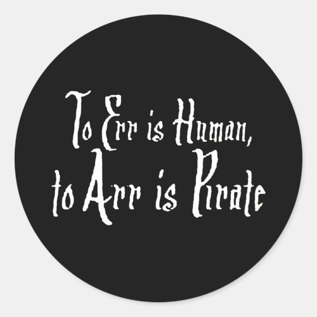 Arrr Pirate Classic Round Sticker (Front)
