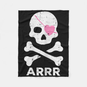 Arrr Pirate Heart Eyepatch Halloween Women Toddler Fleece Blanket